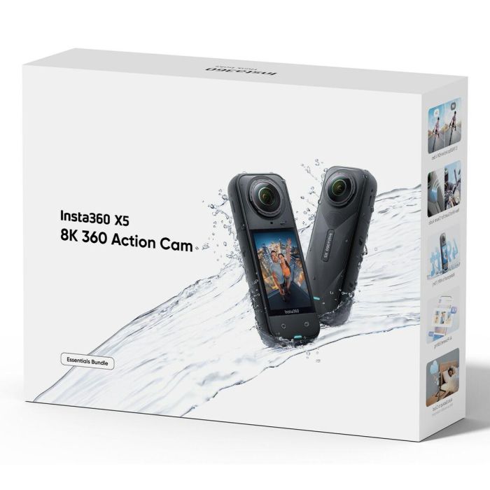 Insta360 INS6977644761496 X5 Bundle Edition Cámara Deportiva 360° 8K WiFi Bluetooth FlowState Resistente Agua 2
