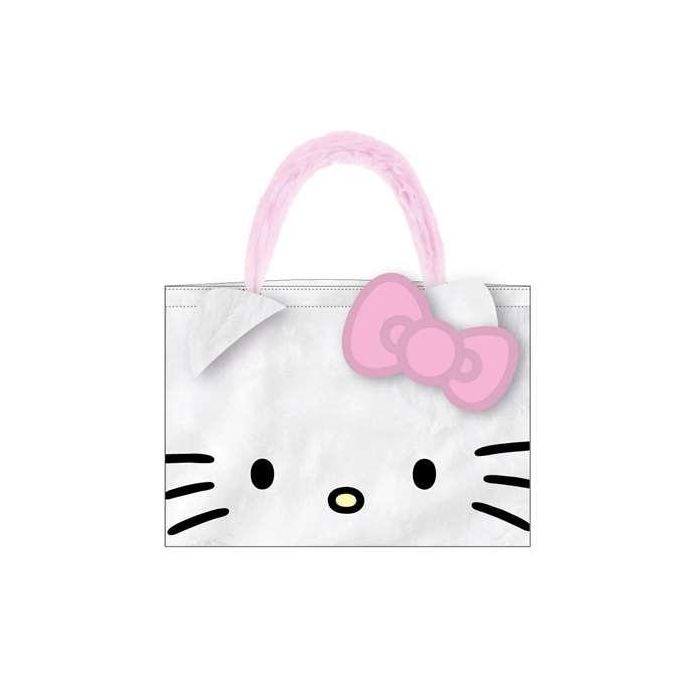 Hello Kitty Bolsa Shopping de Peluche Blanca | Bolso de la Compra Suave con Personaje de Animación Infantil 30 x 37 x 8 cm Hello Kitty Bolsa Shopping de Peluche Blanca | Bolso de la Compra Suave con Personaje de Animación Infantil 30 x 37 x 8 cm