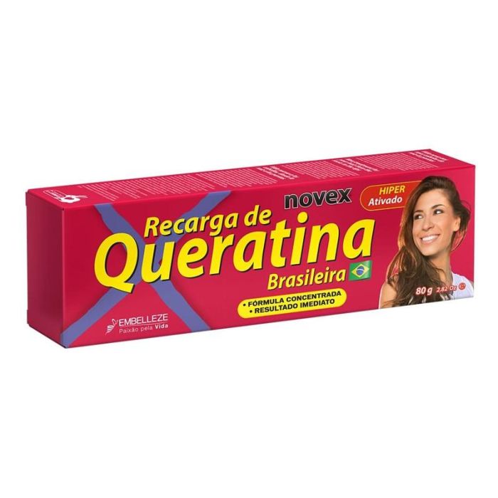 Novex Nutrire Keratin Recharge 80g - Mascarilla Reconstructora de Queratina para Cabello Fuerte, Sano y Brillante Novex Nutrire Keratin Recharge 80g - Mascarilla Reconstructora de Queratina para Cabello Fuerte, Sano y Brillante