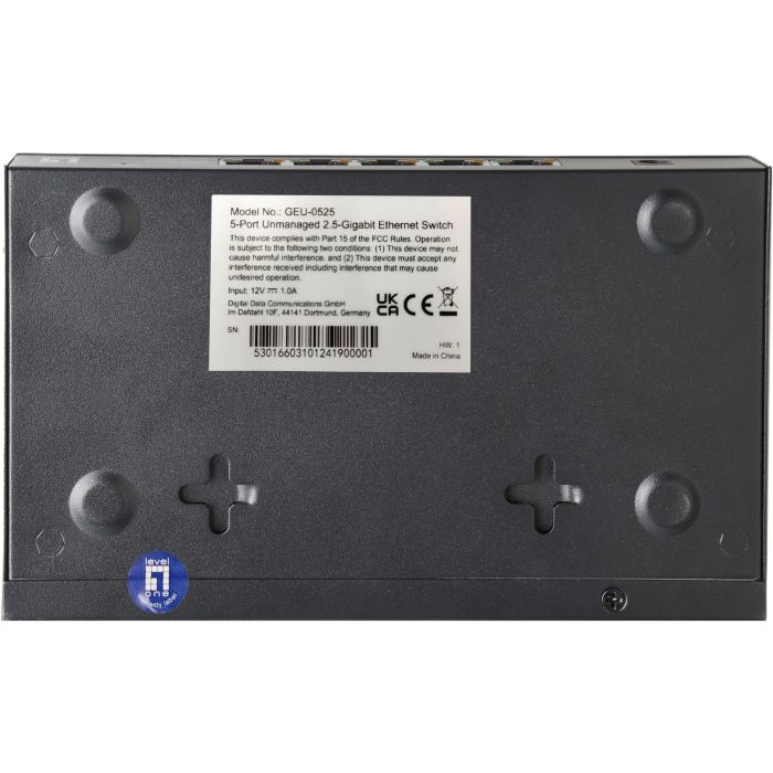 LevelOne GEU-0525 Switch No Administrado 5x GE 2.5GbE 100/1000Mbps Montaje de Pared 4