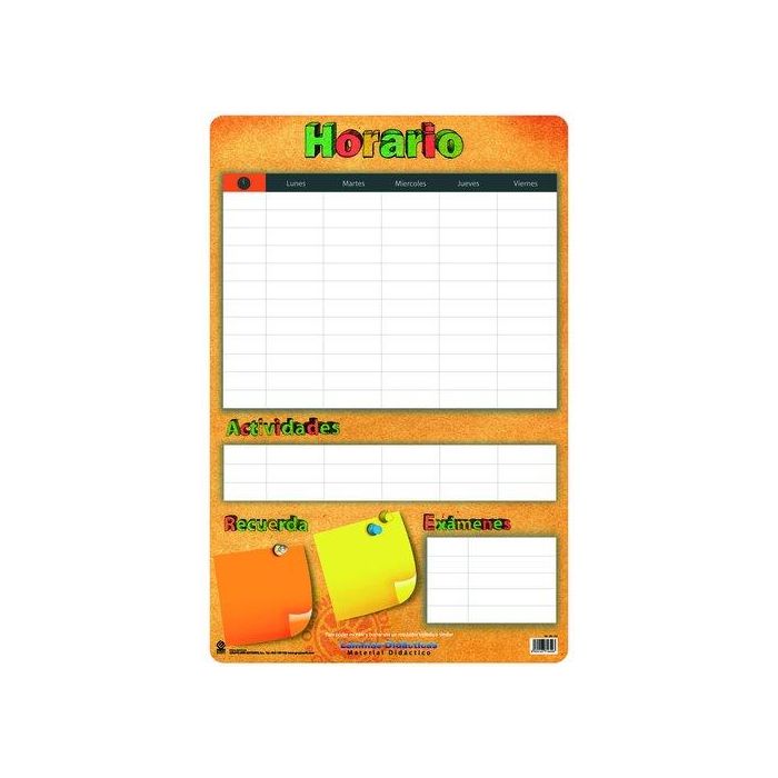Lamina Escolar Erik Pvc 40X59,5 Didactica Horario Escolar