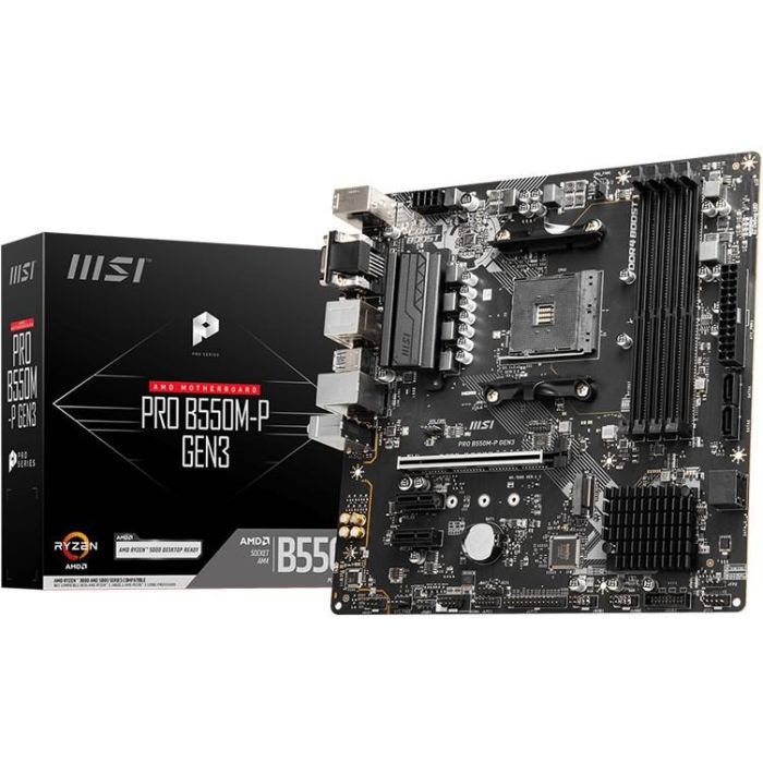 MSI B550M-P PRO GEN3 Placa Base AMD B550 Zócalo AM4 Micro ATX para AMD Ryzen 3000 Series y DDR4 hasta 125GB