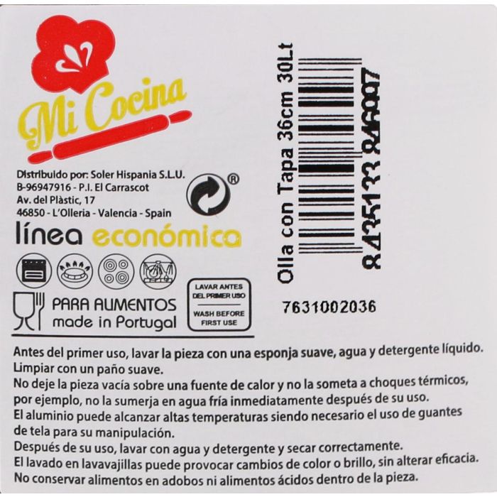 Mi Cocina Olla con Tapa de Aluminio 36 cm 30 Litros 1