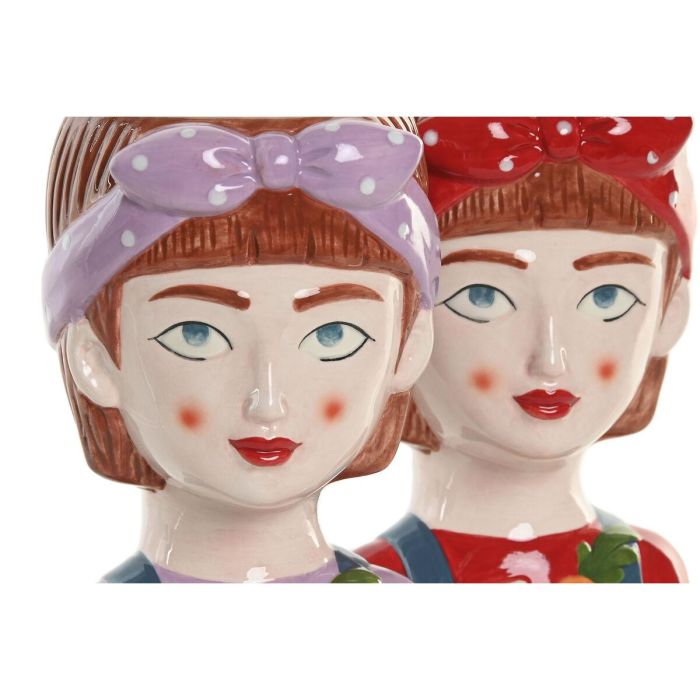 DKD Home Decor Macetero Multicolor Cerámica 15 x 10 x 9 cm (2 Unidades) 2 DKD Home Decor Macetero Multicolor Cerámica 15 x 10 x 9 cm (2 Unidades) 2