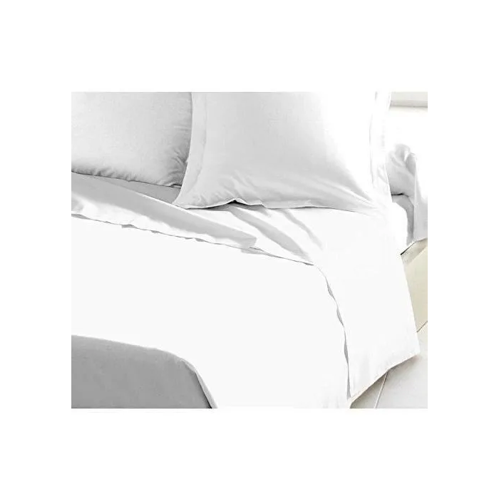 Lovely Home Sábana Plana 100% Algodón 180x290 cm Blanco Tejido Apretado 54 Hilos Certificado OeKO-TEX 2