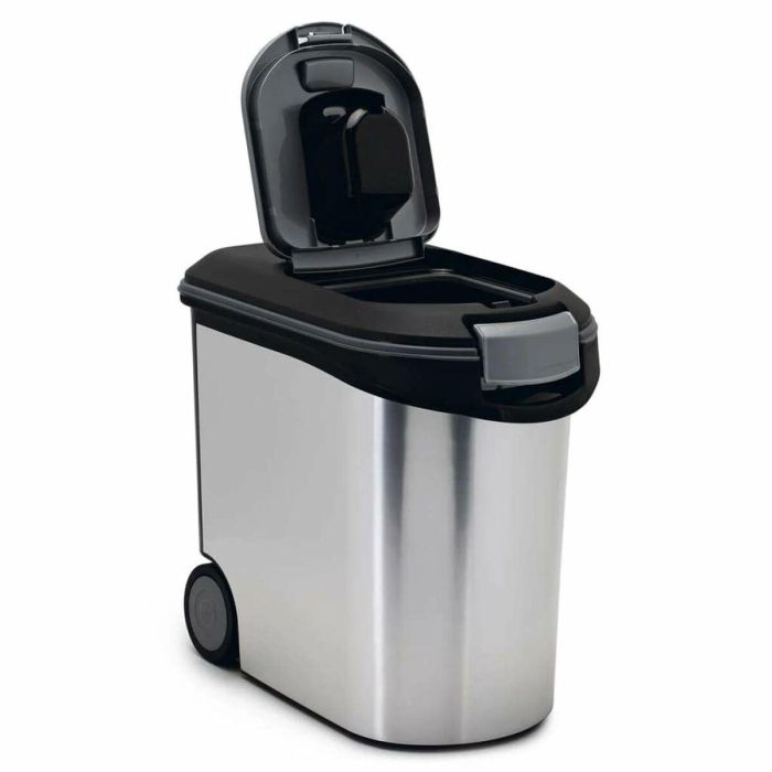 Curver Recipiente para comida seca 12kg Aspecto de metal Blanco Contenedor de polipropileno hermético para croquetas 4 Curver Recipiente para comida seca 12kg Aspecto de metal Blanco Contenedor de polipropileno hermético para croquetas 4