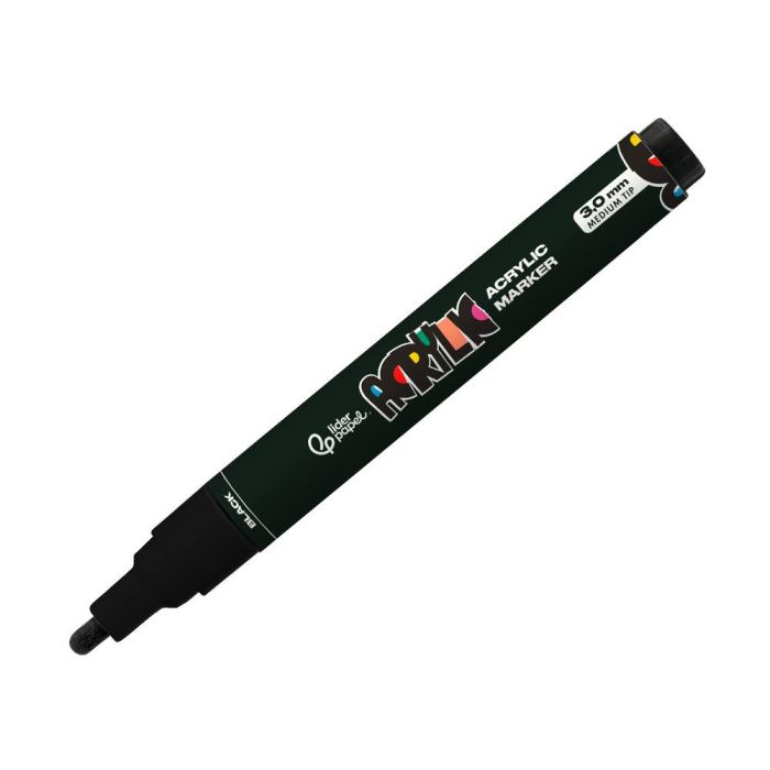 Rotulador Liderpapel Acrylic Base Agua Todo Tipo De Superficie Punta Redonda 3 mm Negro 1 Rotulador Liderpapel Acrylic Base Agua Todo Tipo De Superficie Punta Redonda 3 mm Negro 1