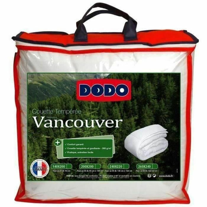 DODO Edredón Vancouver Cálido Transpirable 220x240 cm Blanco - Para habitaciones 18-22°C, Lavable, Fabricado en Francia 1 DODO Edredón Vancouver Cálido Transpirable 220x240 cm Blanco - Para habitaciones 18-22°C, Lavable, Fabricado en Francia 1