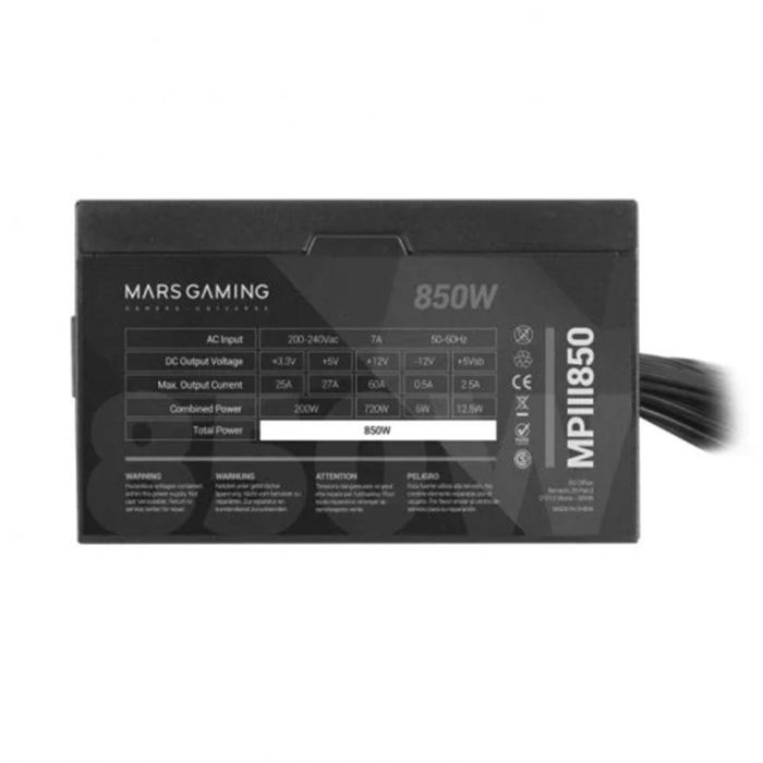 Fuente de Alimentación Mars Gaming MPIII850/ 850W/ Ventilador 12cm 2 Fuente de Alimentación Mars Gaming MPIII850/ 850W/ Ventilador 12cm 2