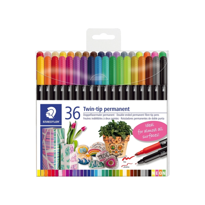 Staedtler Rotulador Permanente Doble Punta 3187 Estuche 36 Unidades Colores Surtidos 1 Staedtler Rotulador Permanente Doble Punta 3187 Estuche 36 Unidades Colores Surtidos 1