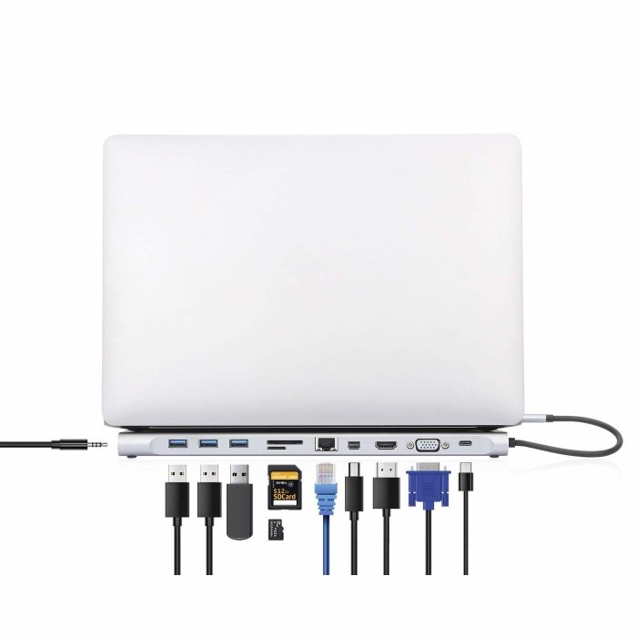 MANHATTAN USB-C ÜPD 11in1-Dockingstation MST für 3 Monitore 16