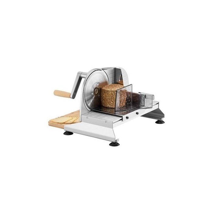 Ritter PIATTO-5 Cortafiambres Manual con Hoja Dentada de 17 cm, Mango de Madera de Haya y Tabla de Bambú FSC - Plateado Metálico 3 Ritter PIATTO-5 Cortafiambres Manual con Hoja Dentada de 17 cm, Mango de Madera de Haya y Tabla de Bambú FSC - Plateado Metálico 3