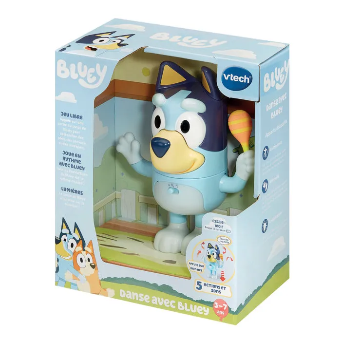 VTech Baila Con Bluey - Juego Interactivo Educativo Infantil - Azul - Idioma Francés