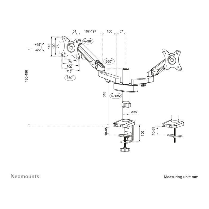 Soporte de Mesa para Pantalla Neomounts DS70-750BL2