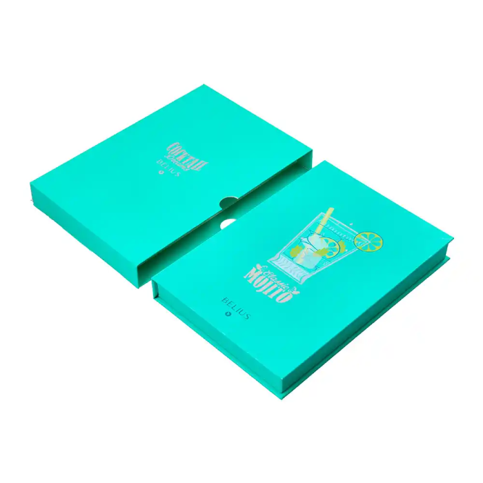 Belius Cocktails Mojito Bolígrafo y Cartera de Aluminio Verde Plateado con Relieve, Tinta Azul, Caja Diseño 3