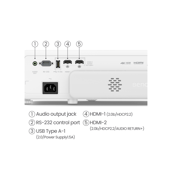 BenQ TK710STi videoproyector Proyector de alcance estándar 3200 lúmenes ANSI DLP UHD 4K (3840x2160) 3D Negro, Blanco 4 BenQ TK710STi videoproyector Proyector de alcance estándar 3200 lúmenes ANSI DLP UHD 4K (3840x2160) 3D Negro, Blanco 4