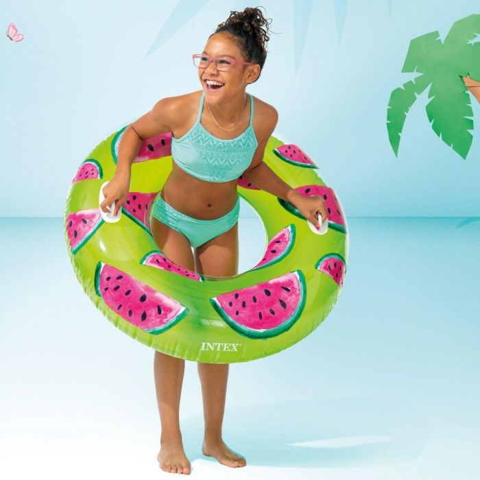 Flotador Hinchable Donut Intex Tropical Fruits Ø 107 cm (12 Unidades) 1