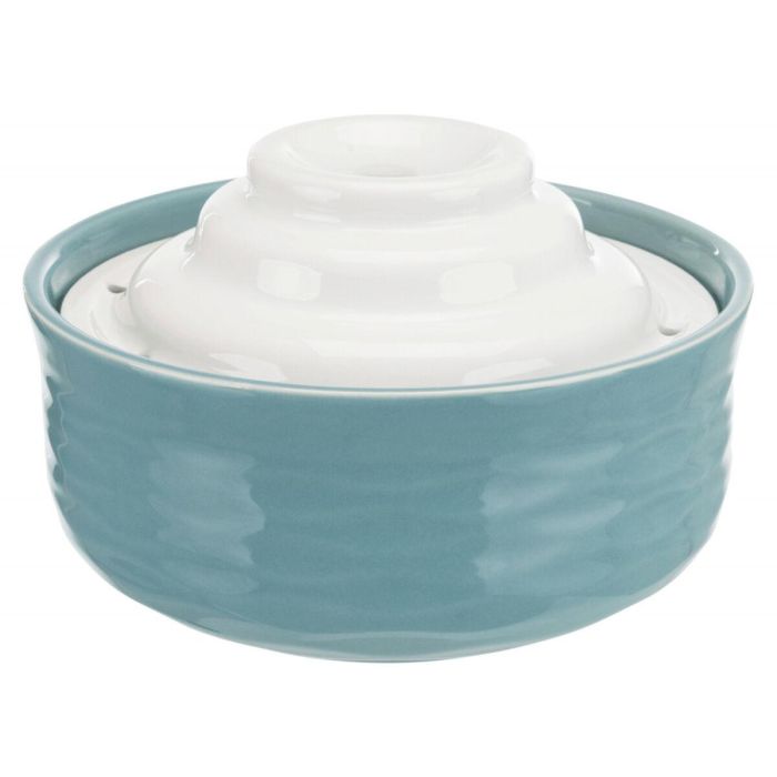 Trixie Fuente de Agua Cerámica Vital Falls 1,5 L Ø 22x13 cm Gasolina y Blanco para Perros y Gatos 12