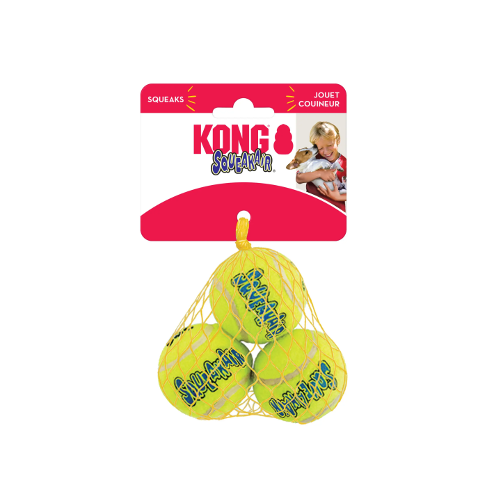 Kong Air Dog Squeaker Tennis Balls Small Malla 3 Unidades Ast3E
