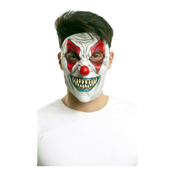 1/2 clown latex mask one size