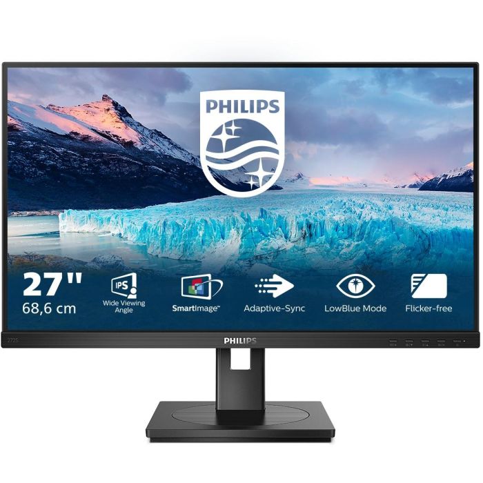 Philips 272S1M Monitor de 27" Full HD IPS (1920x1080) con DVI, HDMI, DisplayPort y USB, 4ms, Negro
