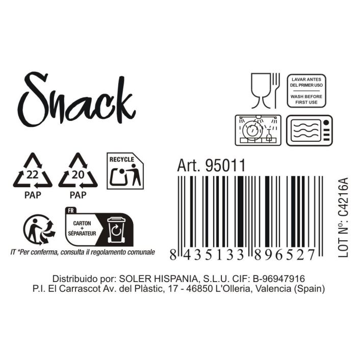 La Mediterranea Bol Snack 10.2 cm x 10.2 cm x 6 cm 270ml (72 Unidades)