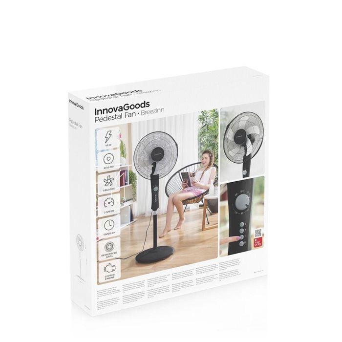 Ventilador de Pie InnovaGoods Breezinn Negro 45 W 1