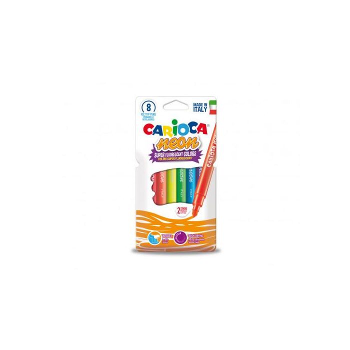 Carioca Rotuladores Neón Colores Surtidos Estuche 8 Ud