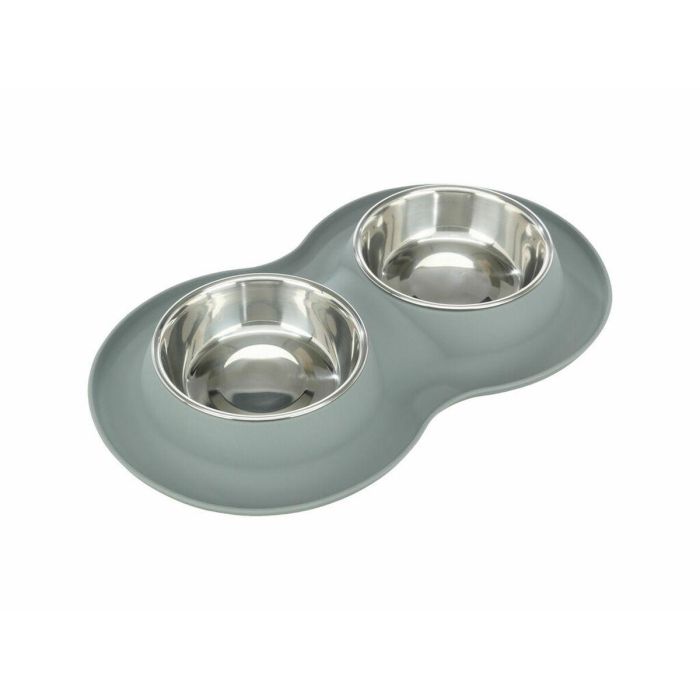 Comedero para Perro Trixie Gris Acero Inoxidable Ø 16 cm Doble 2 × 0,4 L 40 × 5 × 23 cm (2 Unidades) 2 Comedero para Perro Trixie Gris Acero Inoxidable Ø 16 cm Doble 2 × 0,4 L 40 × 5 × 23 cm (2 Unidades) 2