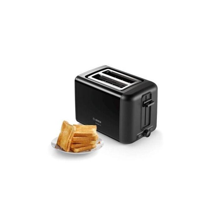 Bosch TAT3P423 Tostador DesignLine 970W Negro, 2 Rebanadas, Calienta Panecillos Integrado, Función Descongelación, HighLift 1 Bosch TAT3P423 Tostador DesignLine 970W Negro, 2 Rebanadas, Calienta Panecillos Integrado, Función Descongelación, HighLift 1