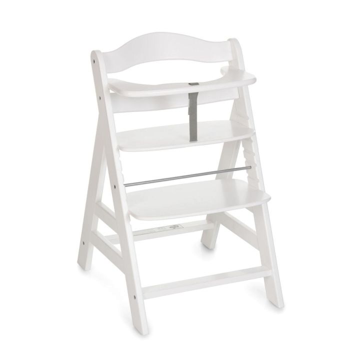 HAUCK Silla Alta de Madera Escalable Alpha+ Blanca - Asiento y Reposapiés Ajustables, Arnés de 5 Puntos, Bandeja Extraíble 8