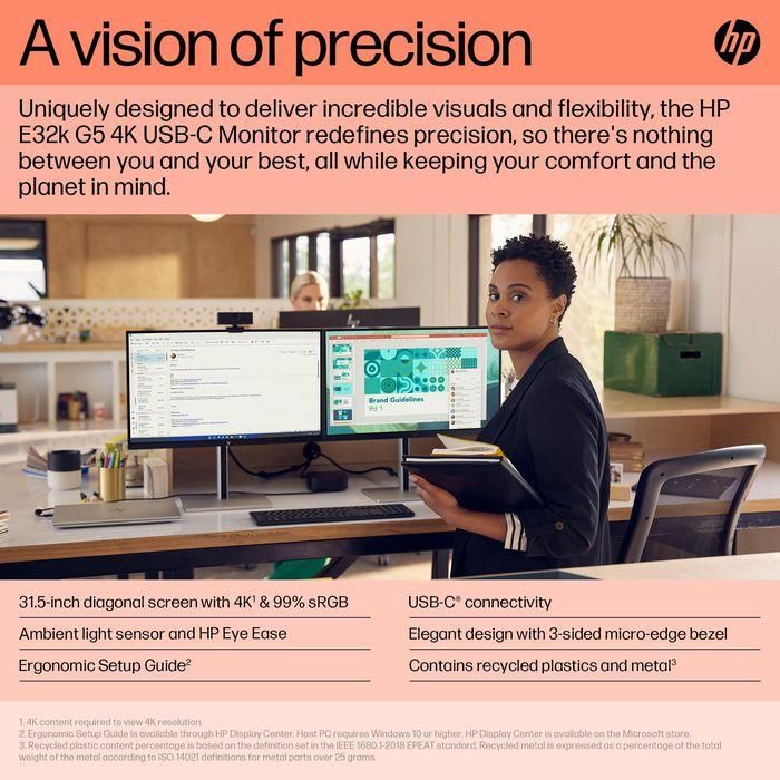 HP E32k G5 4K USB-C Monitor 17 HP E32k G5 4K USB-C Monitor 17
