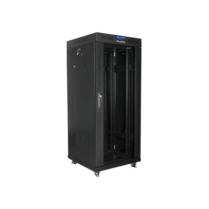 LANBERG Armario Rack Independiente de 19 pulgadas 27U 600x600mm Puerta de Vidrio LCD Negro 800 kg 2