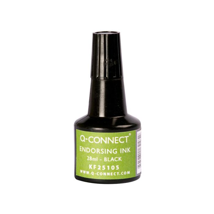 Tinta Tampon Q-Connect Negro Bote 28 mL 1