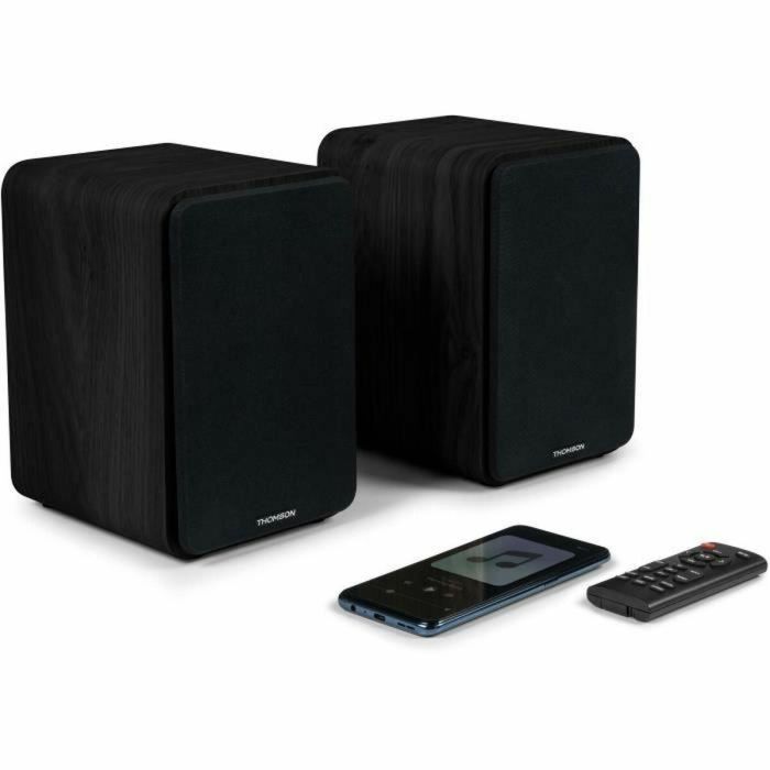 THOMSON WS600DUO - Juego de 2 altavoces con caja de madera - 100W - Bluetooth 5.0 - 2 salidas RCA - Negro 2 THOMSON WS600DUO - Juego de 2 altavoces con caja de madera - 100W - Bluetooth 5.0 - 2 salidas RCA - Negro 2