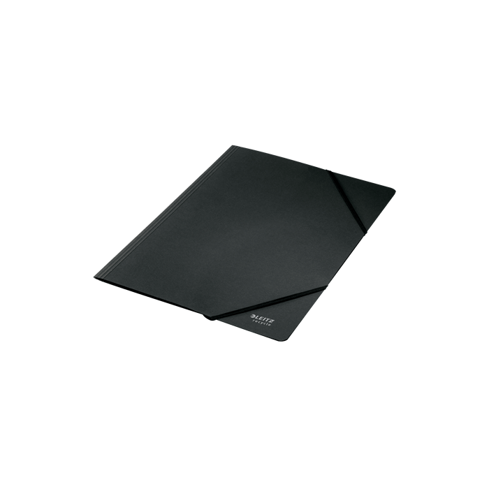 Leitz 39080095 Carpeta de Cartón con Gomas A4 Reciclado Negro 100% Portafirmas Capacidad 250 Hojas Cierre Elástico 3