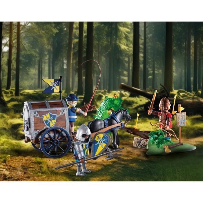 Playmobil 71484 - Convoy Novelmore con Bandido, Caballeros y Oro de Dragón, incluye planos secretos y árbol derribado - Edad +4 Años 1