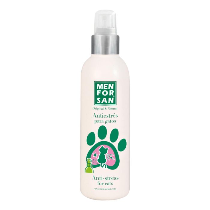 Men For San Antiestrés para Gatos con Hierba Gatera (Catnip) 125ml - Spray Calmante y Atrayente Natural que Reduce Ansiedad y Estrés