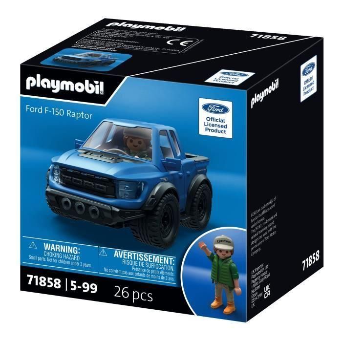 Playmobil Ford F-150 Raptor, Vehículo de Juguete 4x4 Todoterreno, Set de Juego Aventuras con Figura, Ideal para Niños y Niñas +3 Años