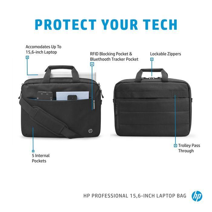HP Professional 15.6-inch Laptop Bag – Mochila Ecológica para Portátil, Diseño Duradero y Organizador Interno 4 HP Professional 15.6-inch Laptop Bag – Mochila Ecológica para Portátil, Diseño Duradero y Organizador Interno 4