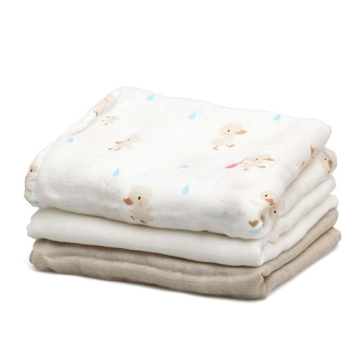 Muselina 70x70 cms Bambú Beige 3 Unidades 2 Muselina 70x70 cms Bambú Beige 3 Unidades 2