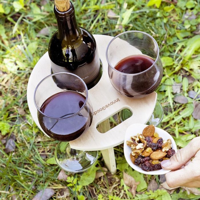 Mesa de Vino Plegable y Portátil para Exteriores Winnek InnovaGoods 6 Mesa de Vino Plegable y Portátil para Exteriores Winnek InnovaGoods 6