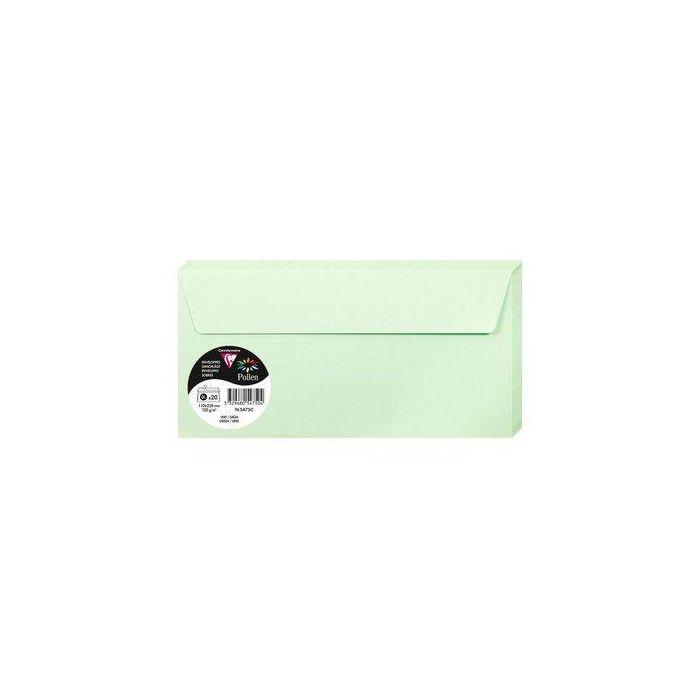 Sobre Clairefontaine Pollen 110X220 120G Verde Paquete De 20