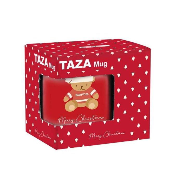 Taza grande osito rojo felices fiestas 8x9,5x8cm 2