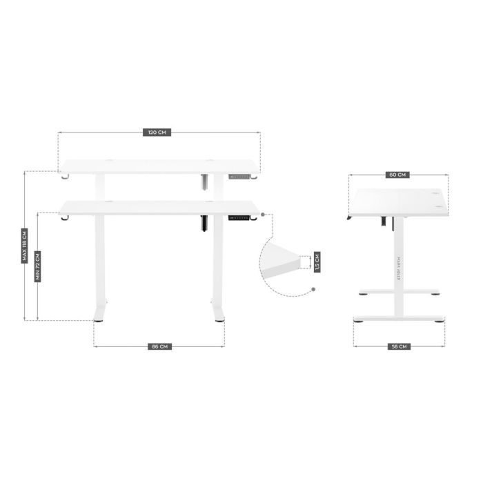 Mesa de Escritorio Gaming Mark Adler MA-Leader 7.0 White Blanco 6 Mesa de Escritorio Gaming Mark Adler MA-Leader 7.0 White Blanco 6