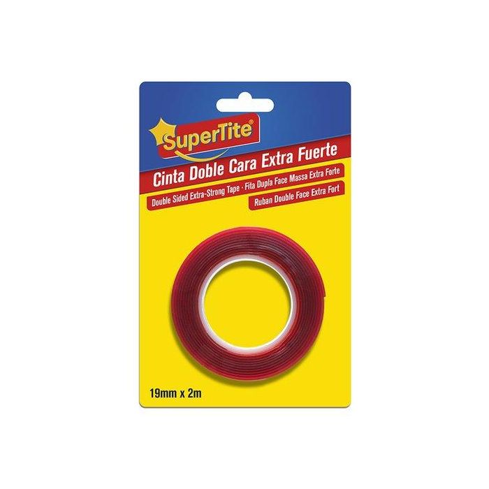 Cinta Doble Cara Supertite Rollo 2M X 19Mm Fuerte (Set de 12)