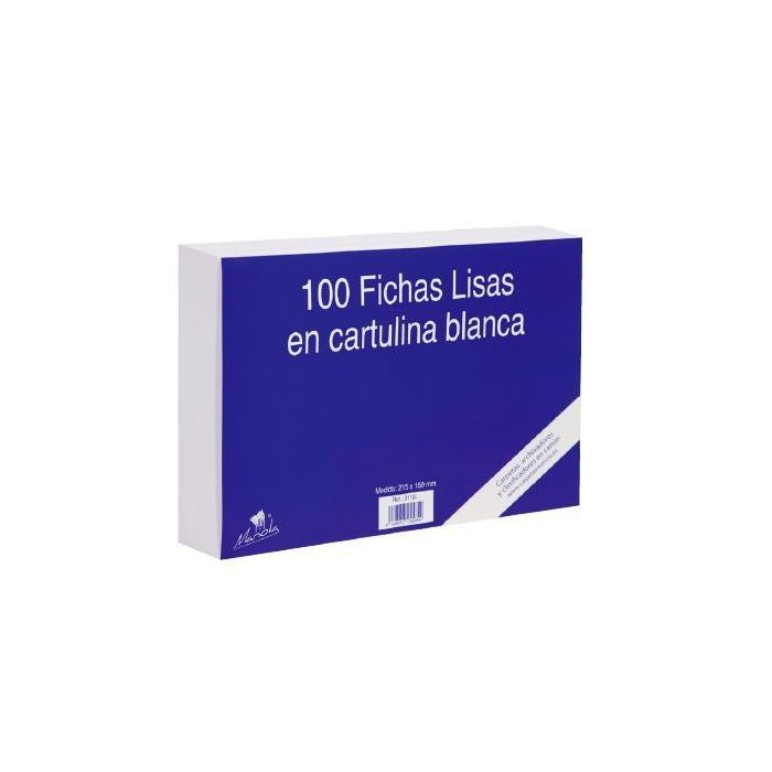 Mariola Ficha Lisa 95x65 mm Cartulina 180 gr Blanco Paquete De 100 Mariola Ficha Lisa 95x65 mm Cartulina 180 gr Blanco Paquete De 100