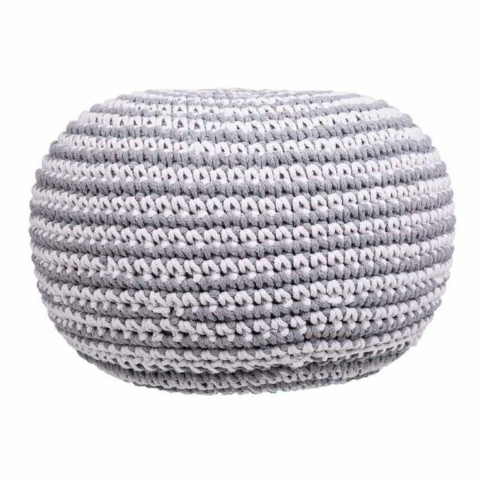 Puff Alexandra House Living Blanco Gris Poliestireno 45 x 30 x 45 cm 4