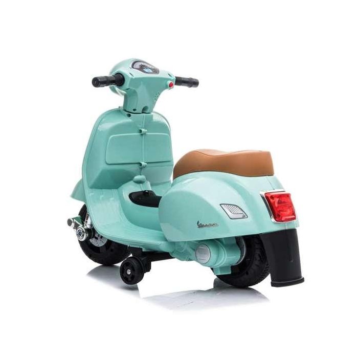 Ociotrends Mini Vespa Verde Oliva MP- 6V 4 AH - 1 Motor Infantil Eléctrica con Luces y Sonidos