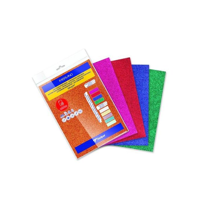 Cartulina Purpurina A4 Sadipal 330G Surtido Colores Intenso Paquete De 5 (Rojo, Azul, Verde, Cobre, Fucsia)